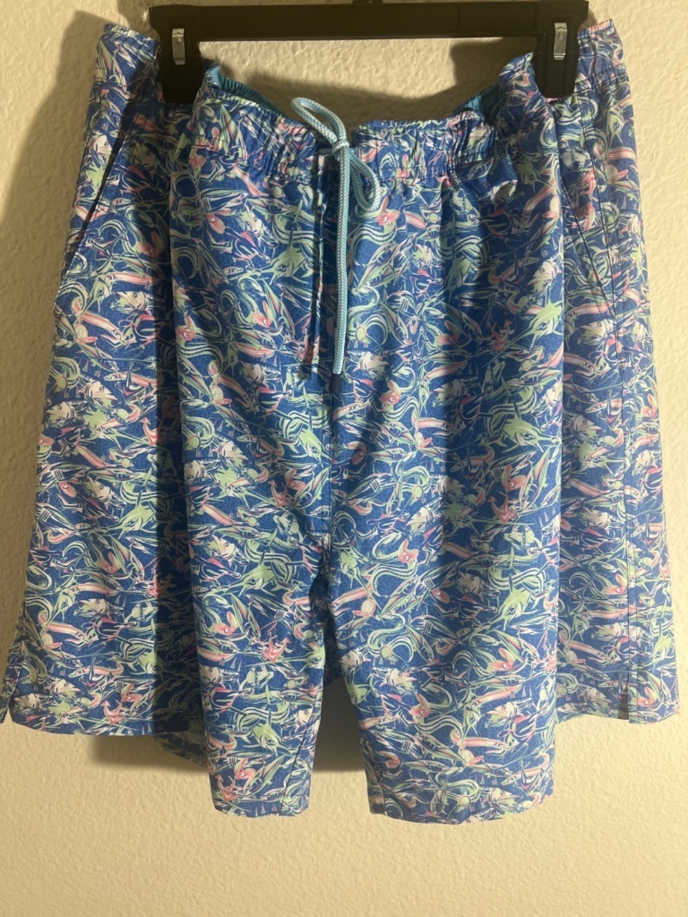 Peter Millar Swim shorts Sz XXL Blue Seaside Multicolor Wave Print summer vacay